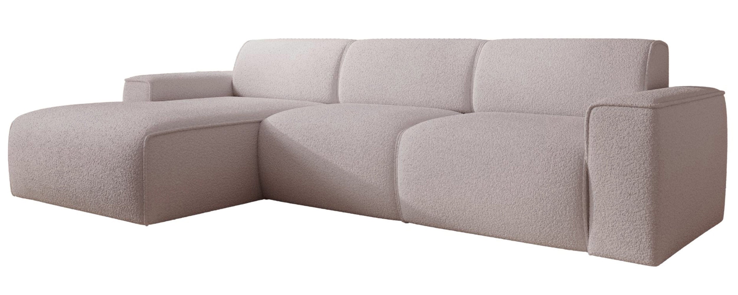 Ecksofa Bouvi L-förmig linksseitig beige Bouclé
