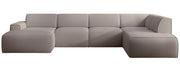 Ecksofa Bouvi U-förmig, rechtsseitig, grau-braun Bouclé
