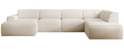 Ecksofa Bouvi U-förmig, rechtsseitig, cremefarbenes Bouclé