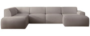 Ecksofa Bouvi U-förmig linksseitig in grau-braunem Bouclé