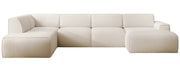 Ecksofa Bouvi U-förmig linksseitig cremefarben Bouclé