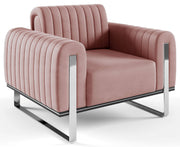 Schalensitz Parissa rosa Samt Chrombeine