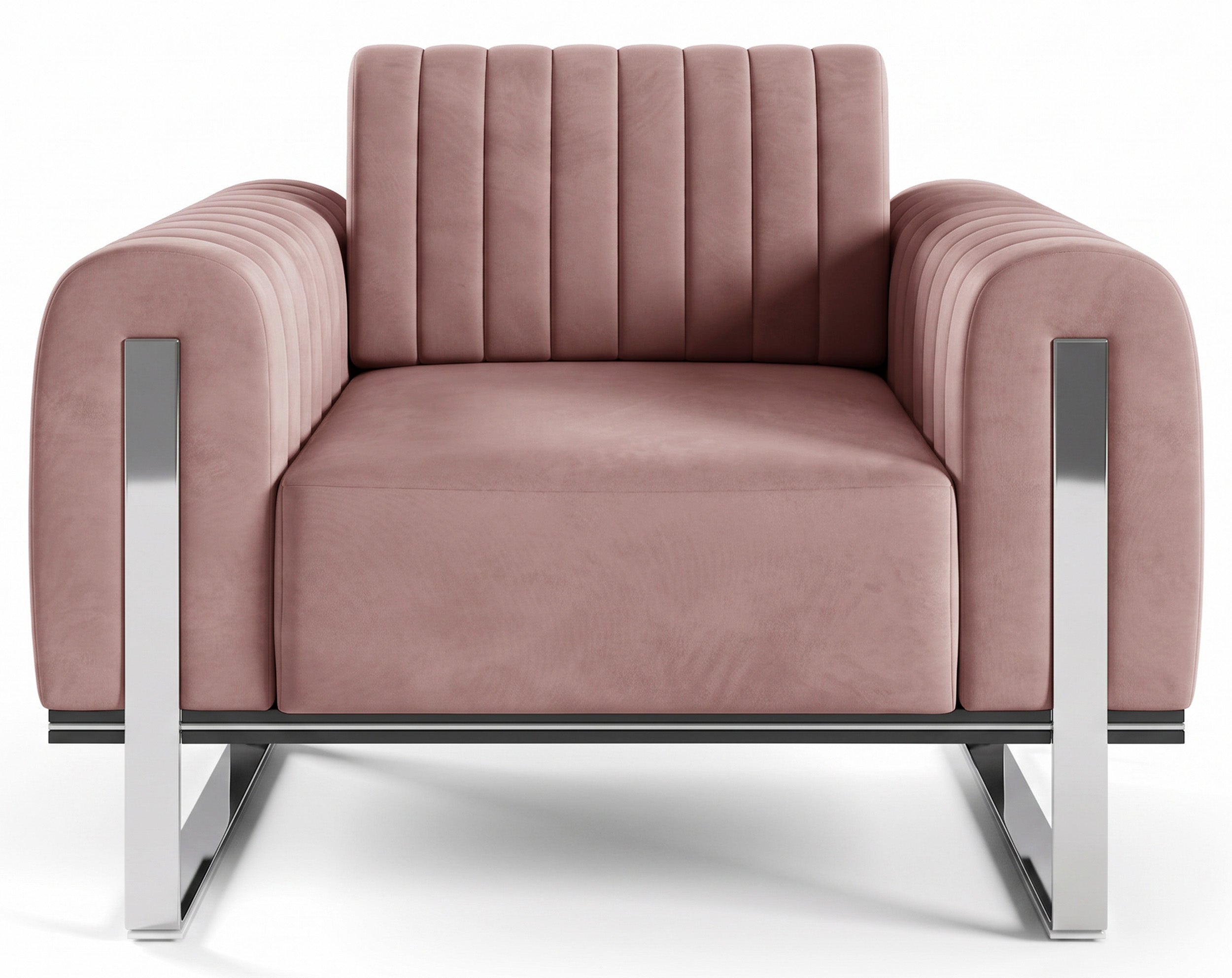 Schalensitz Parissa rosa Samt Chrombeine