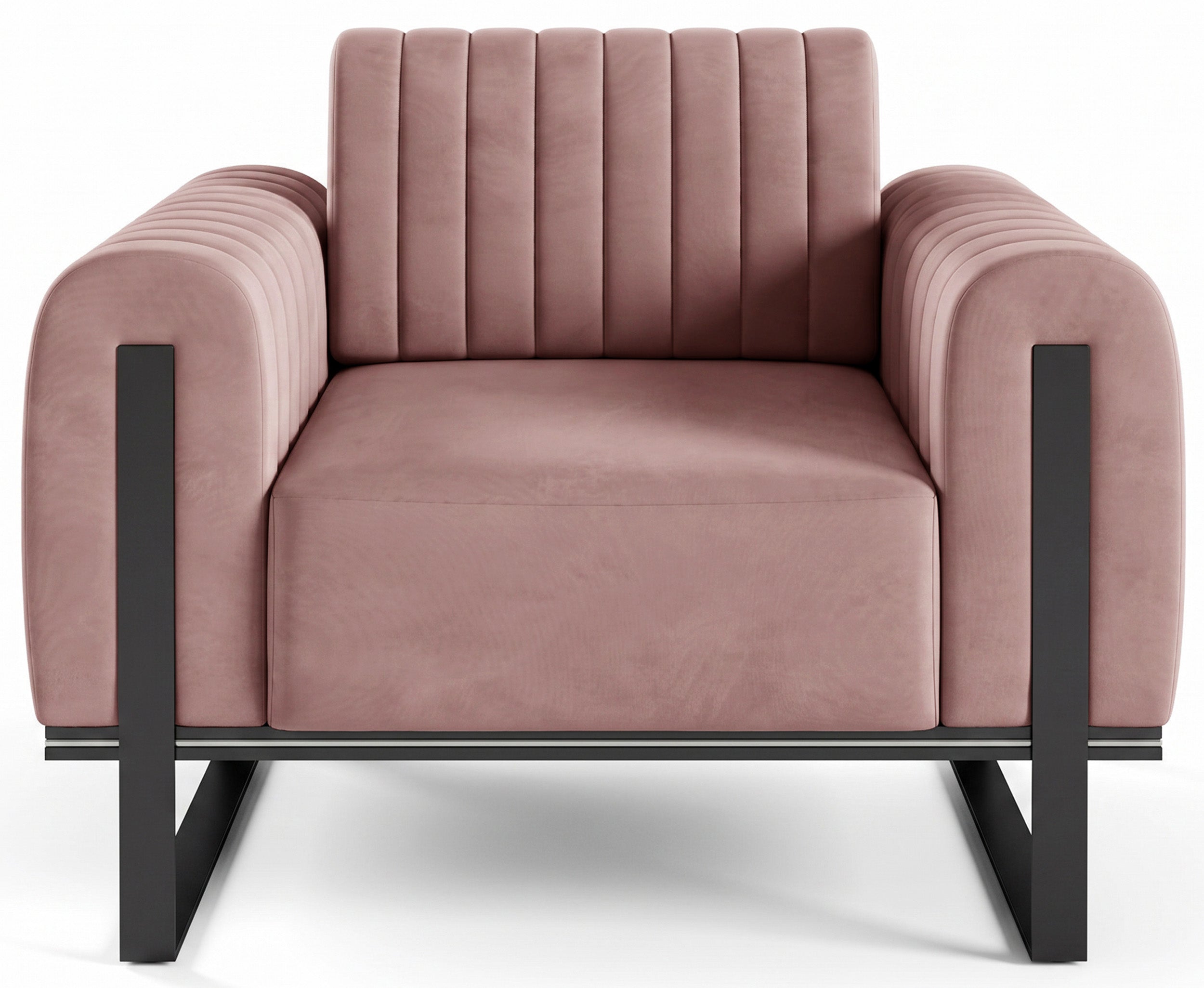 Parissa Schalensitz rosa Samt schwarze Beine