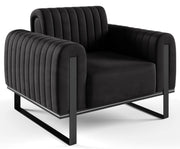 Parissa Schalensitzstuhl schwarz Samt schwarze Beine