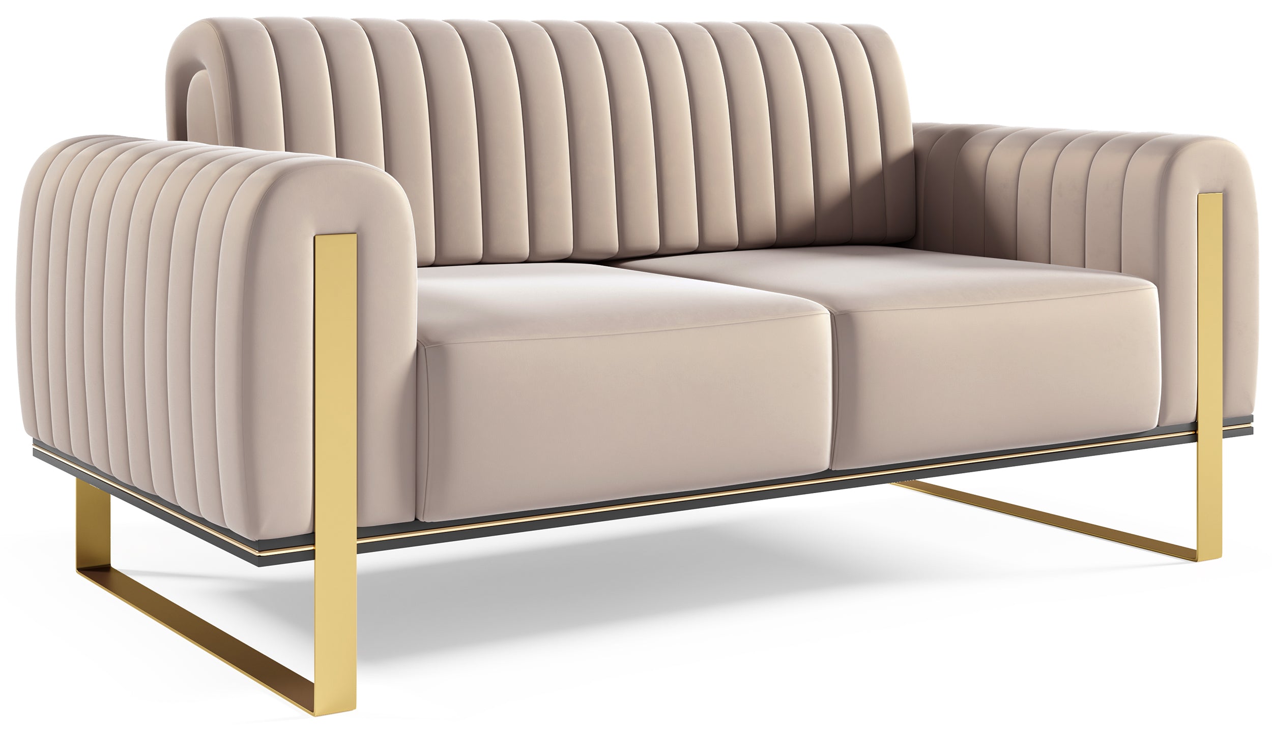 Zweisitziges Sofa Parissa, beige Samt