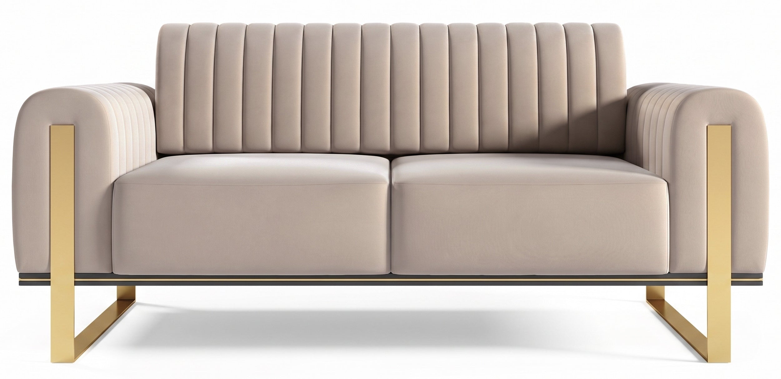 Zweisitziges Sofa Parissa, beige Samt