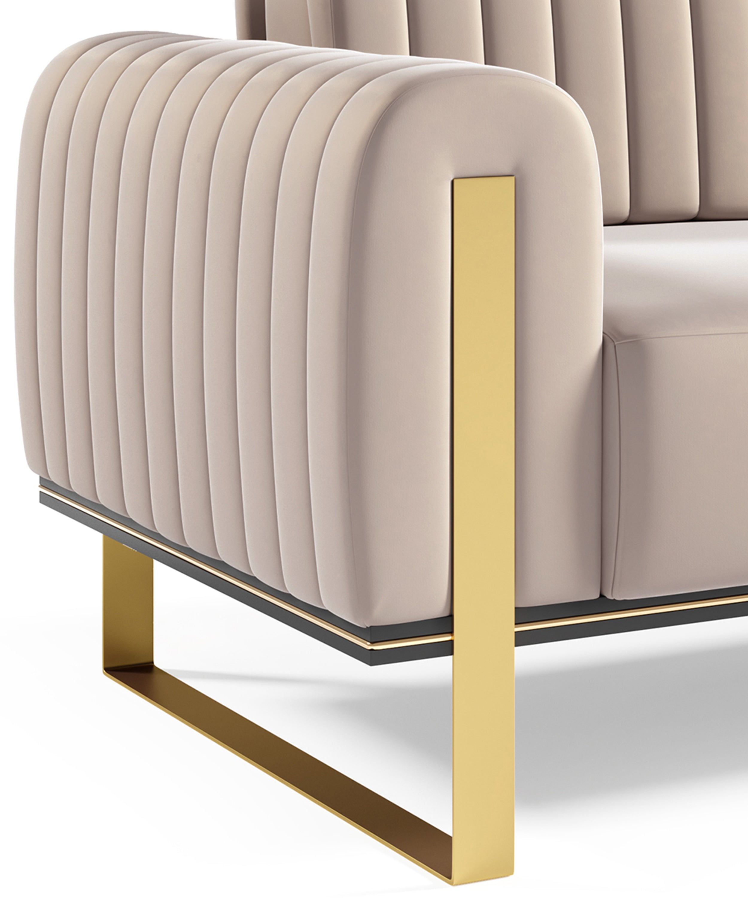 Zweisitziges Sofa Parissa, beige Samt