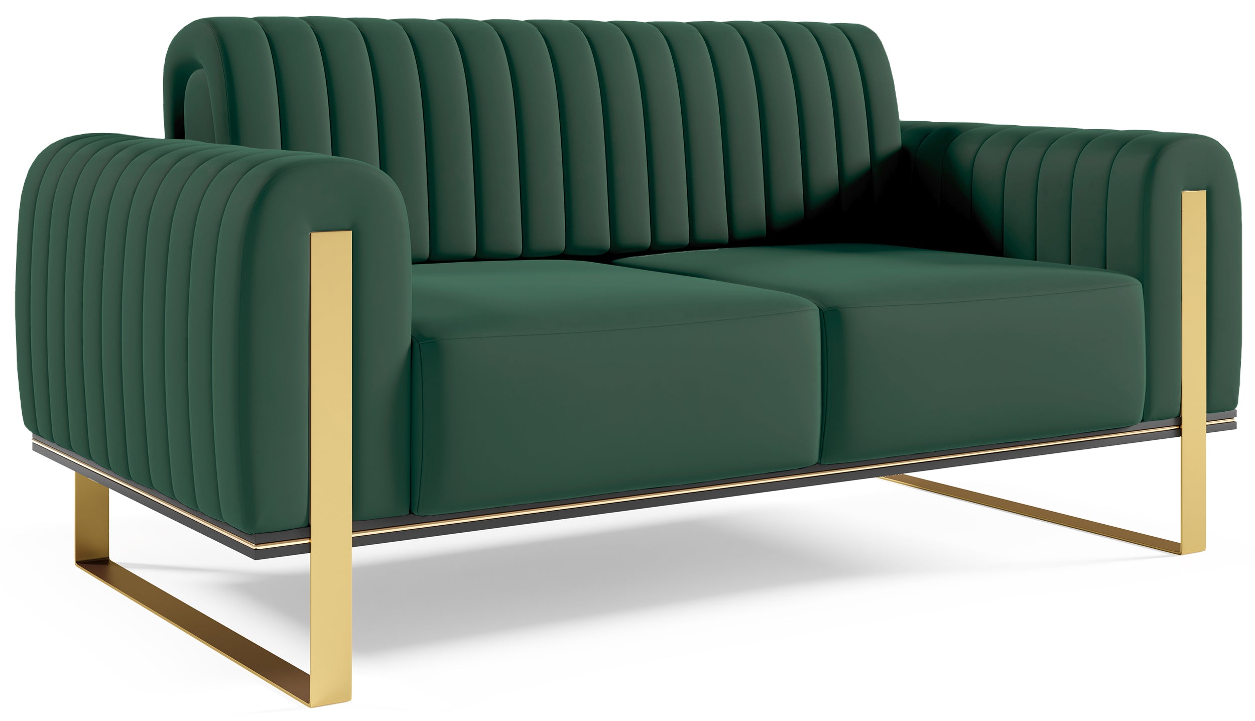 Zweisitziges Sofa Parissa aus grünem Samt