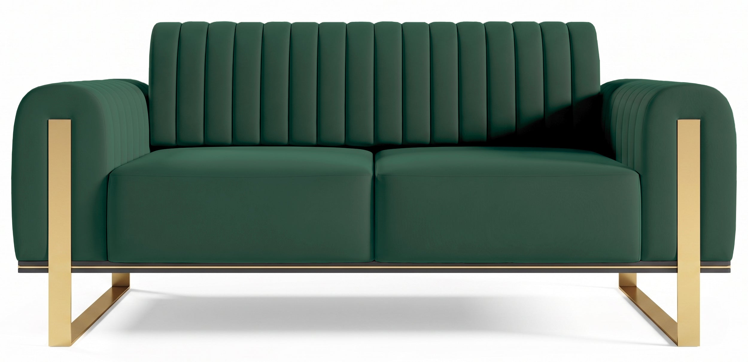 Zweisitziges Sofa Parissa aus grünem Samt