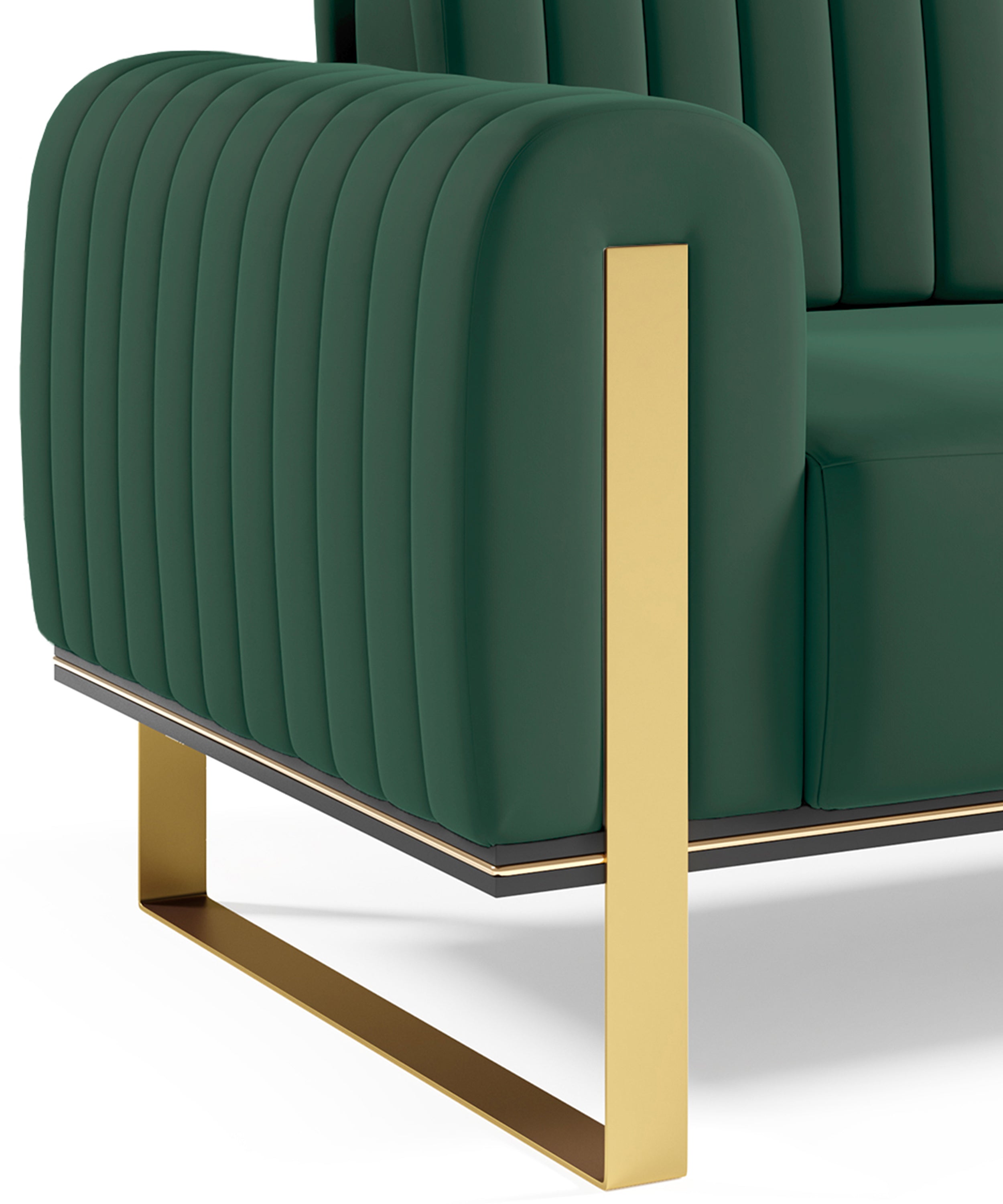 Zweisitziges Sofa Parissa aus grünem Samt