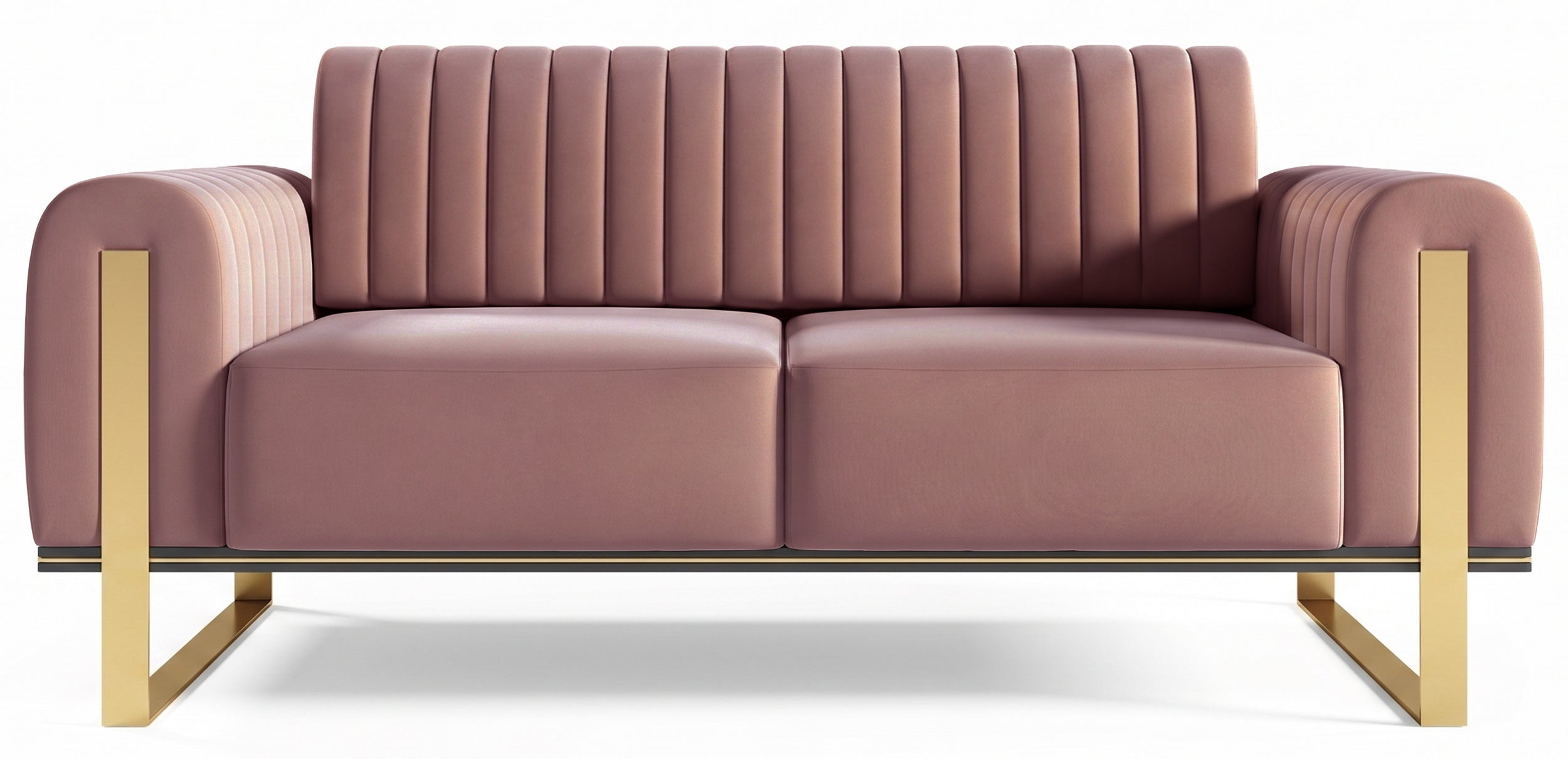 Zweisitziges Sofa Parissa aus rosa Samt