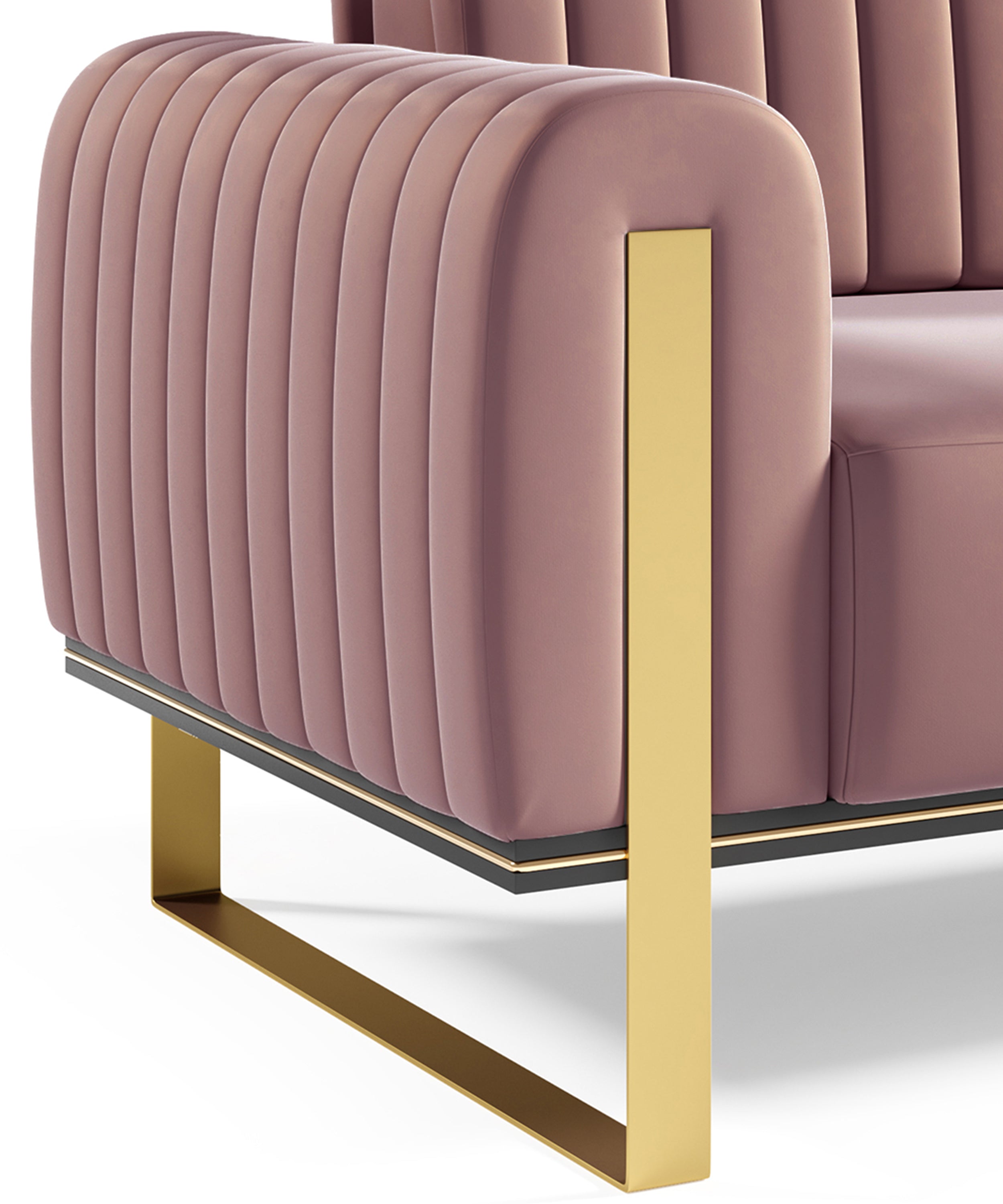 Zweisitziges Sofa Parissa aus rosa Samt