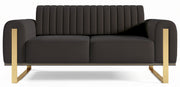 Zweisitziges Sofa Parissa aus dunkelgrauem Samt