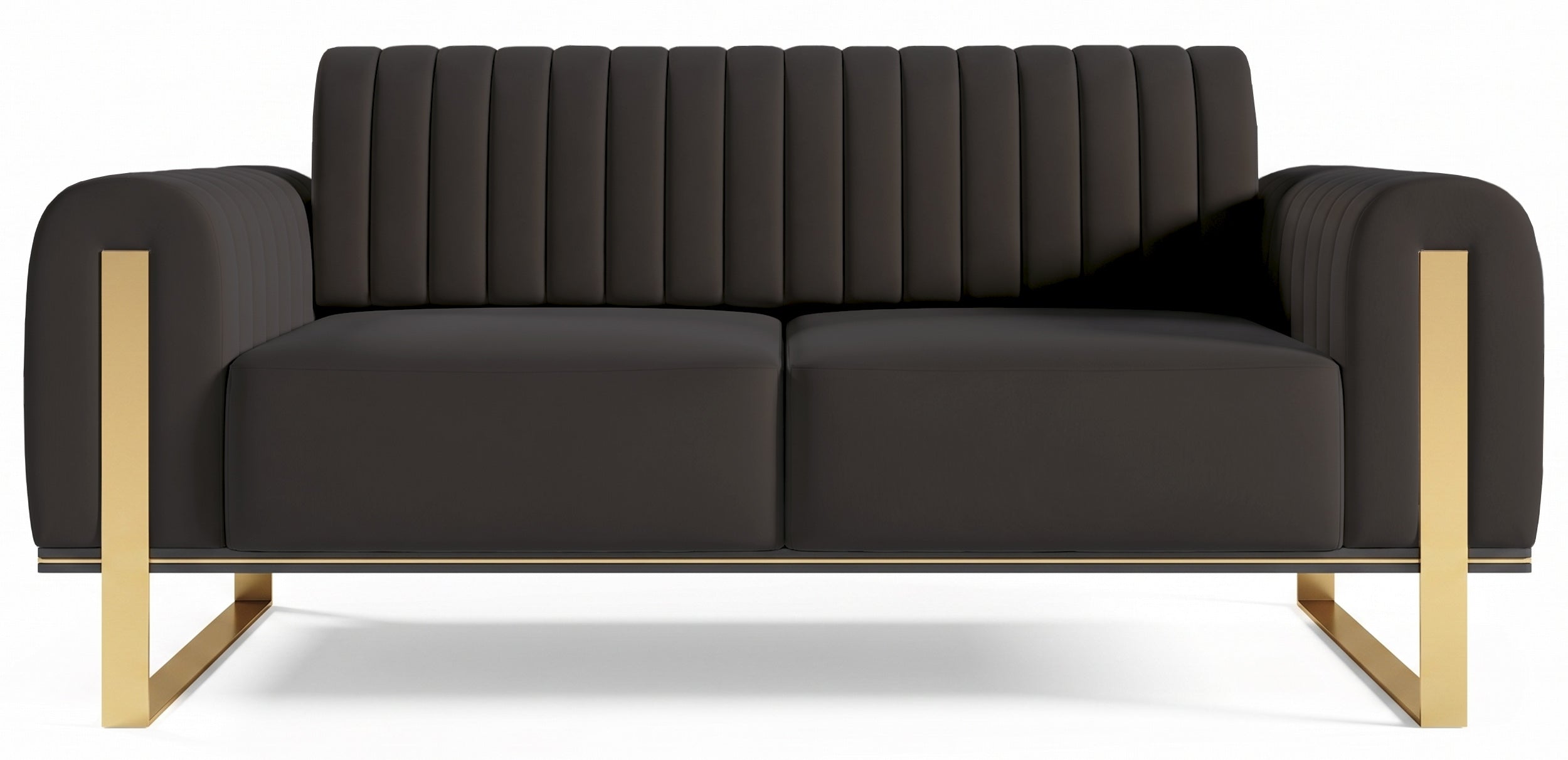 Zweisitziges Sofa Parissa aus dunkelgrauem Samt