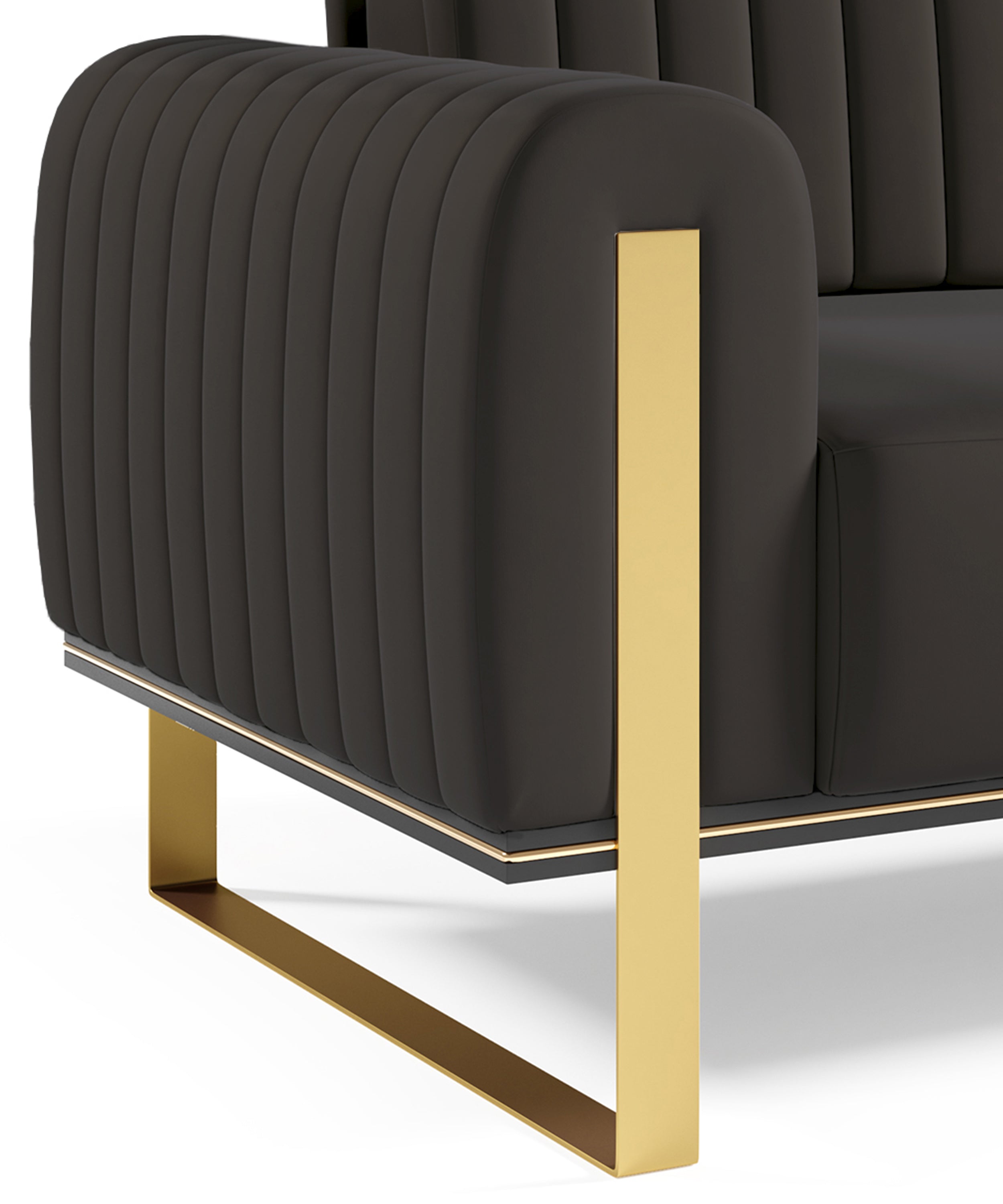 Zweisitziges Sofa Parissa aus dunkelgrauem Samt