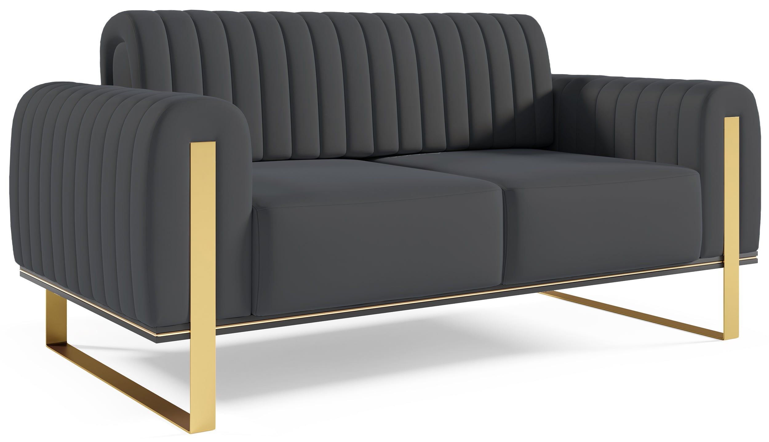 Zweisitziges Sofa Parissa, grauer Samt