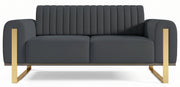 Zweisitziges Sofa Parissa, grauer Samt