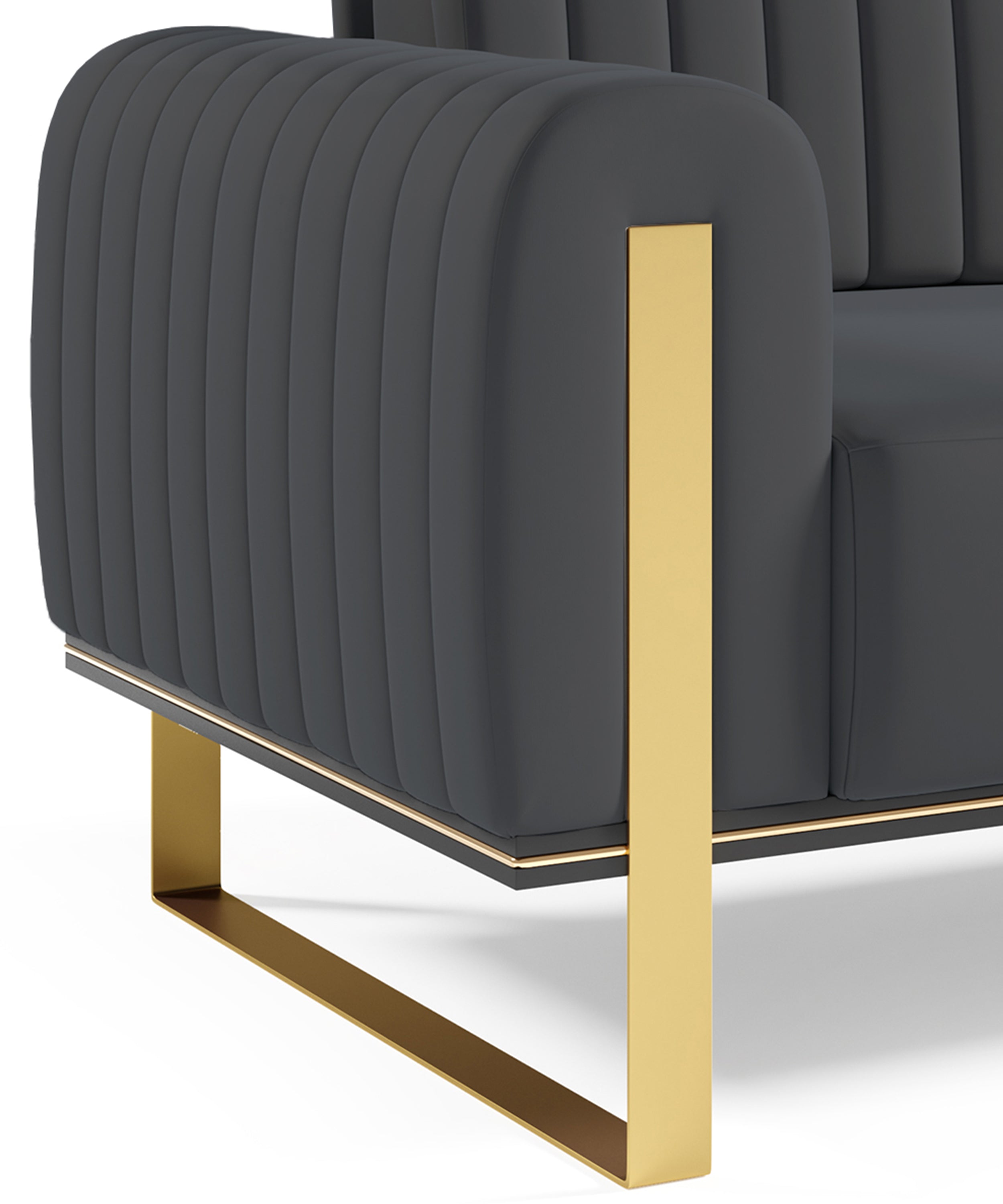 Zweisitziges Sofa Parissa, grauer Samt