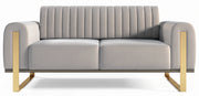Zweisitziges Sofa Parissa in hellgrauem Samt