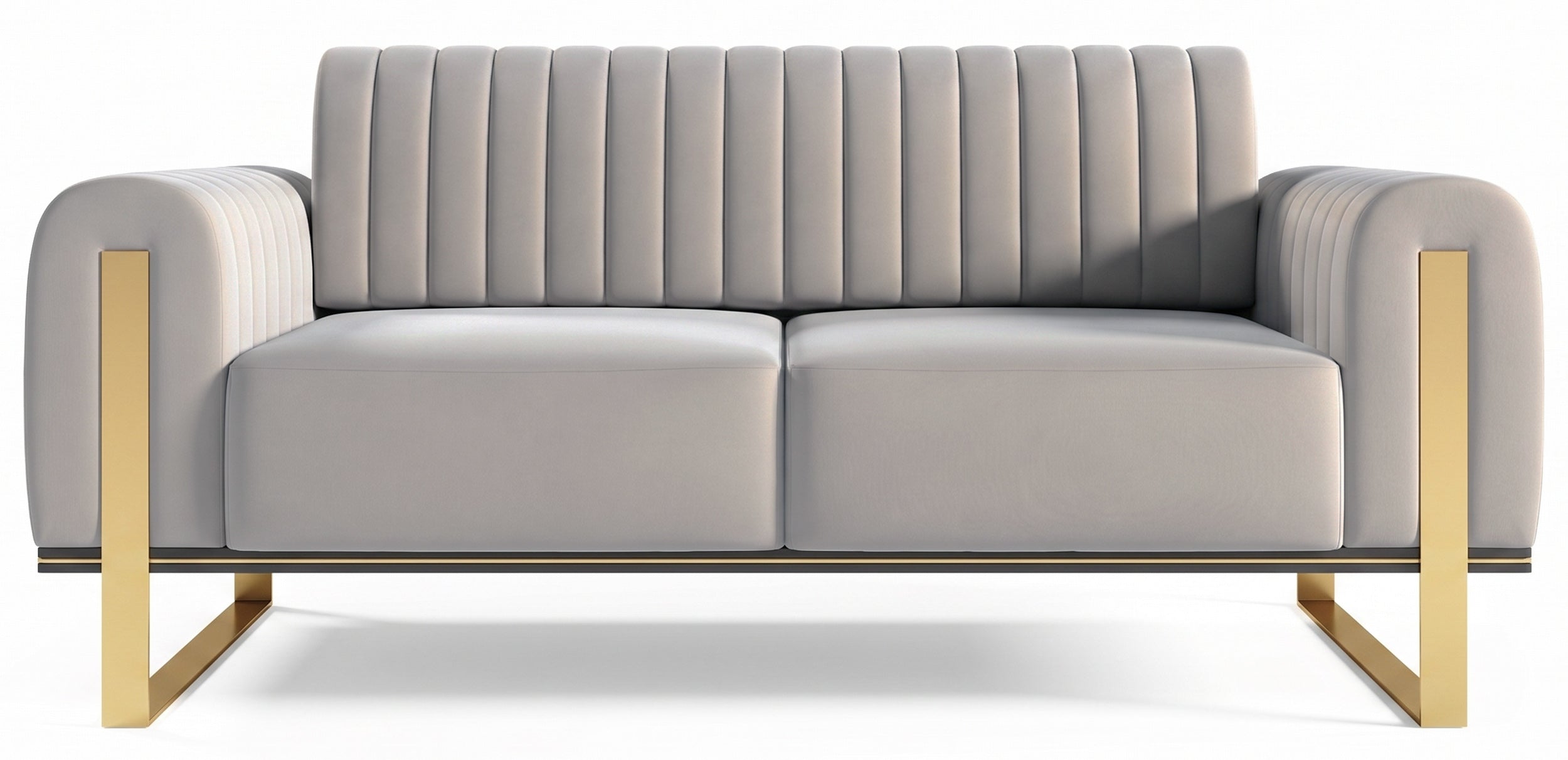 Zweisitziges Sofa Parissa in hellgrauem Samt