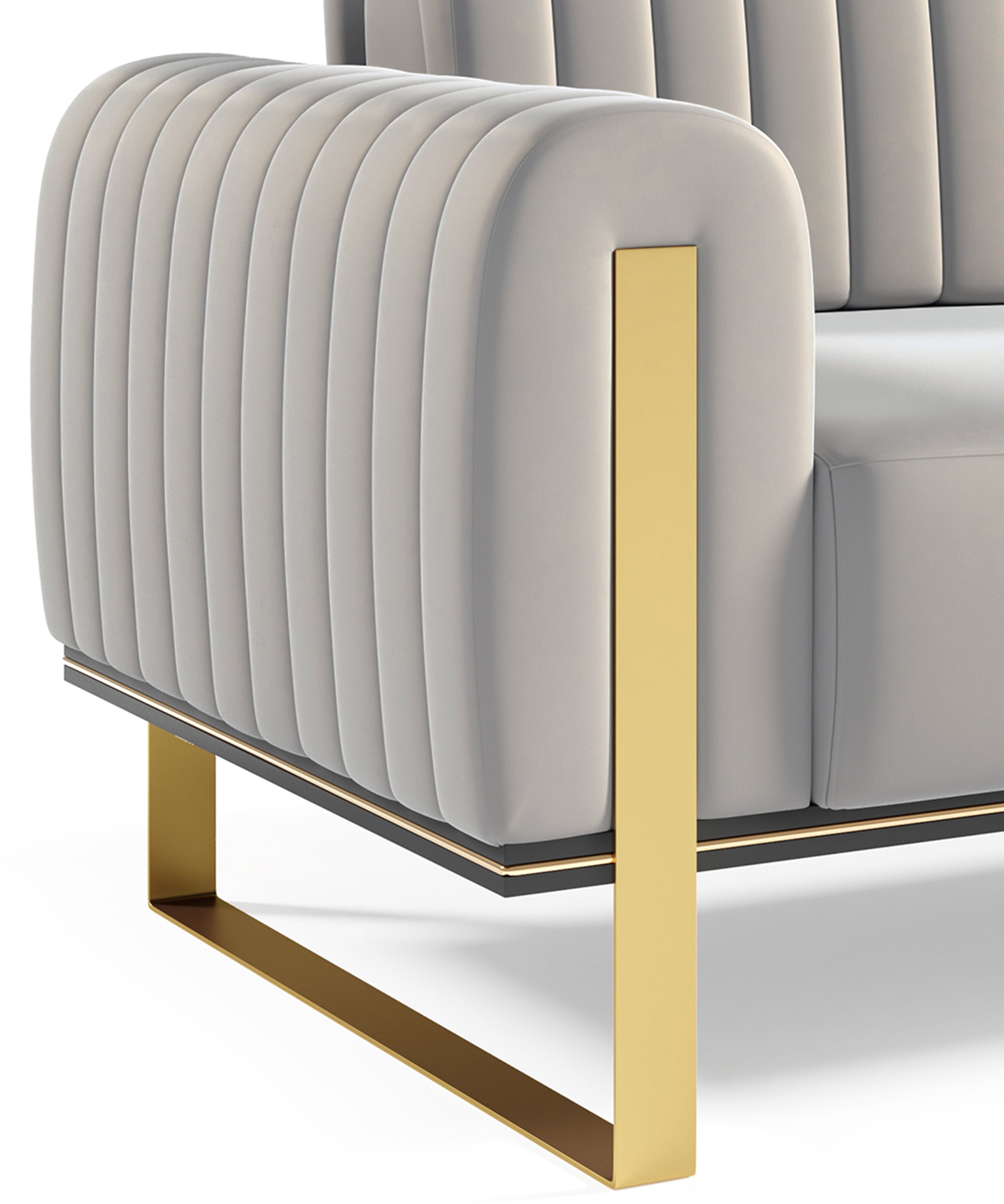 Zweisitziges Sofa Parissa in hellgrauem Samt
