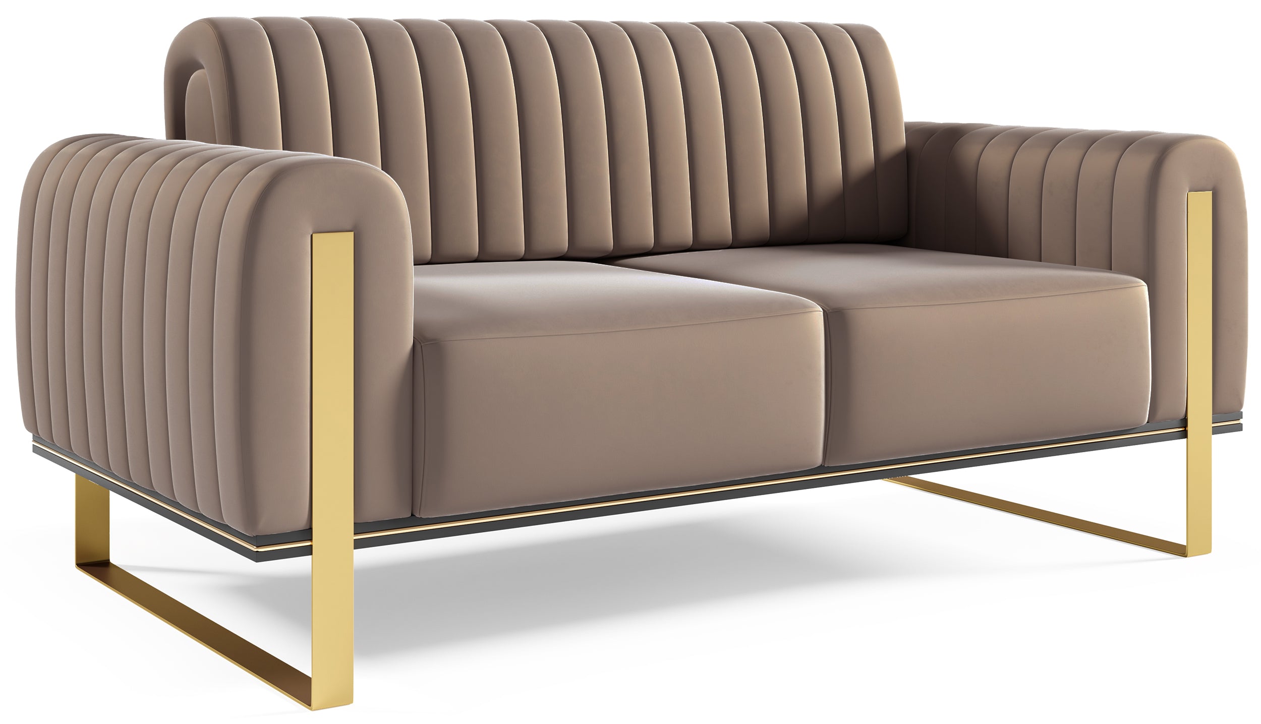 Zweisitziges Sofa Parissa aus braunem Samt