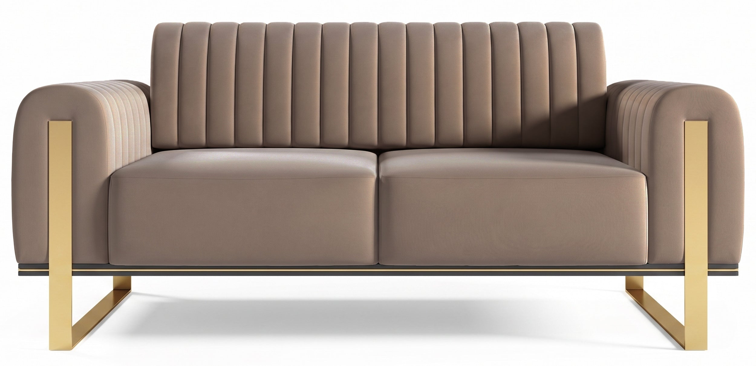 Zweisitziges Sofa Parissa aus braunem Samt