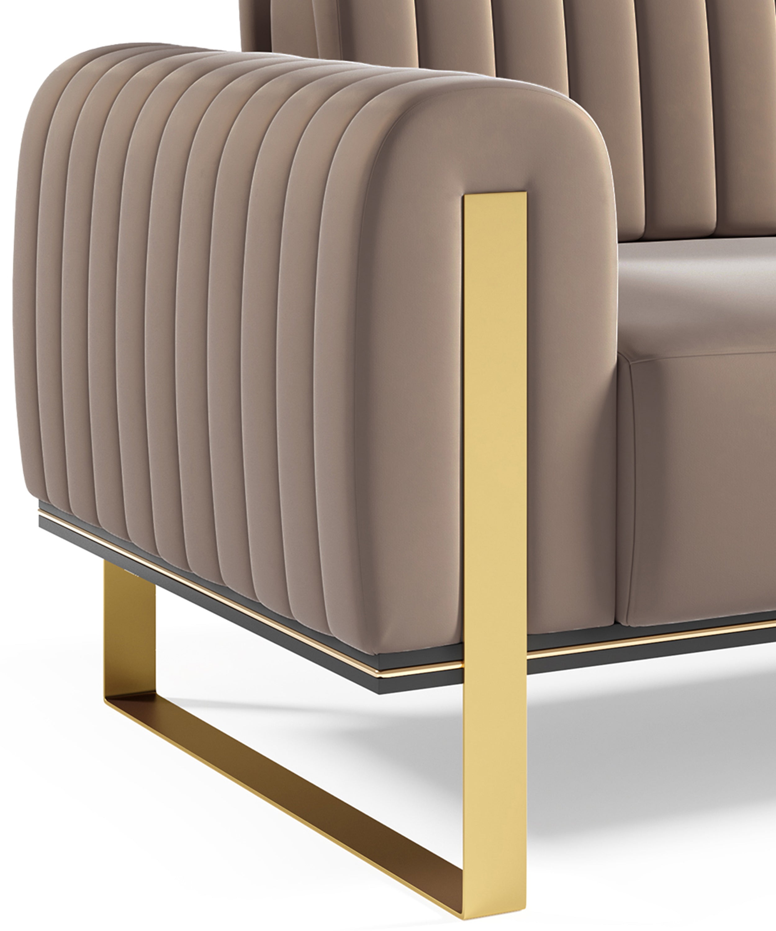 Zweisitziges Sofa Parissa aus braunem Samt