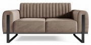 Zweisitziges Sofa Parissa beige Velours schwarze Beine