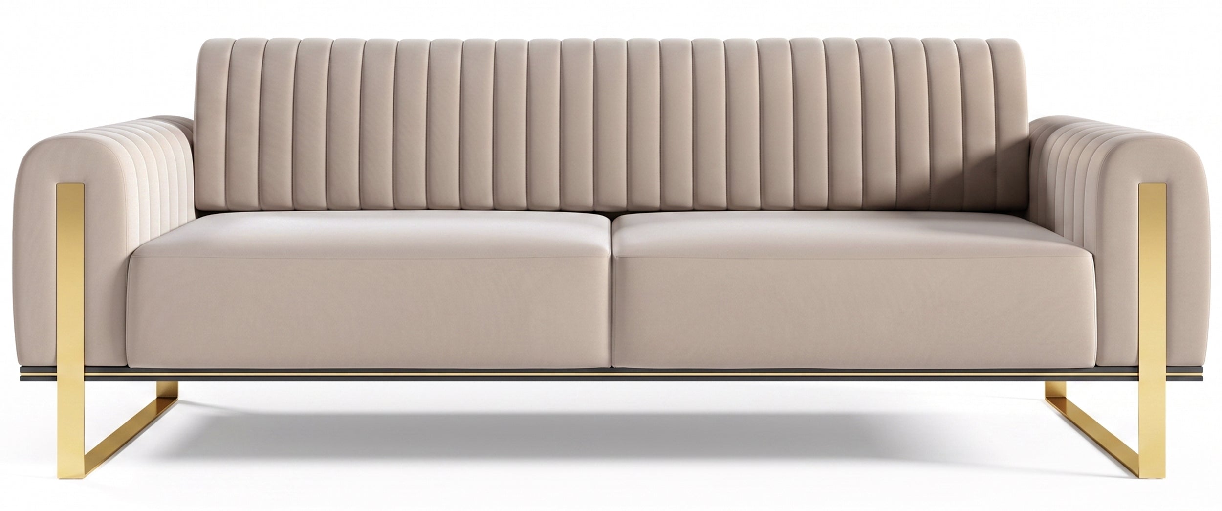Drei-Sitzer-Sofa Parissa, beige, Samt