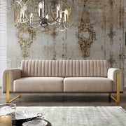 Drei-Sitzer-Sofa Parissa, beige, Samt