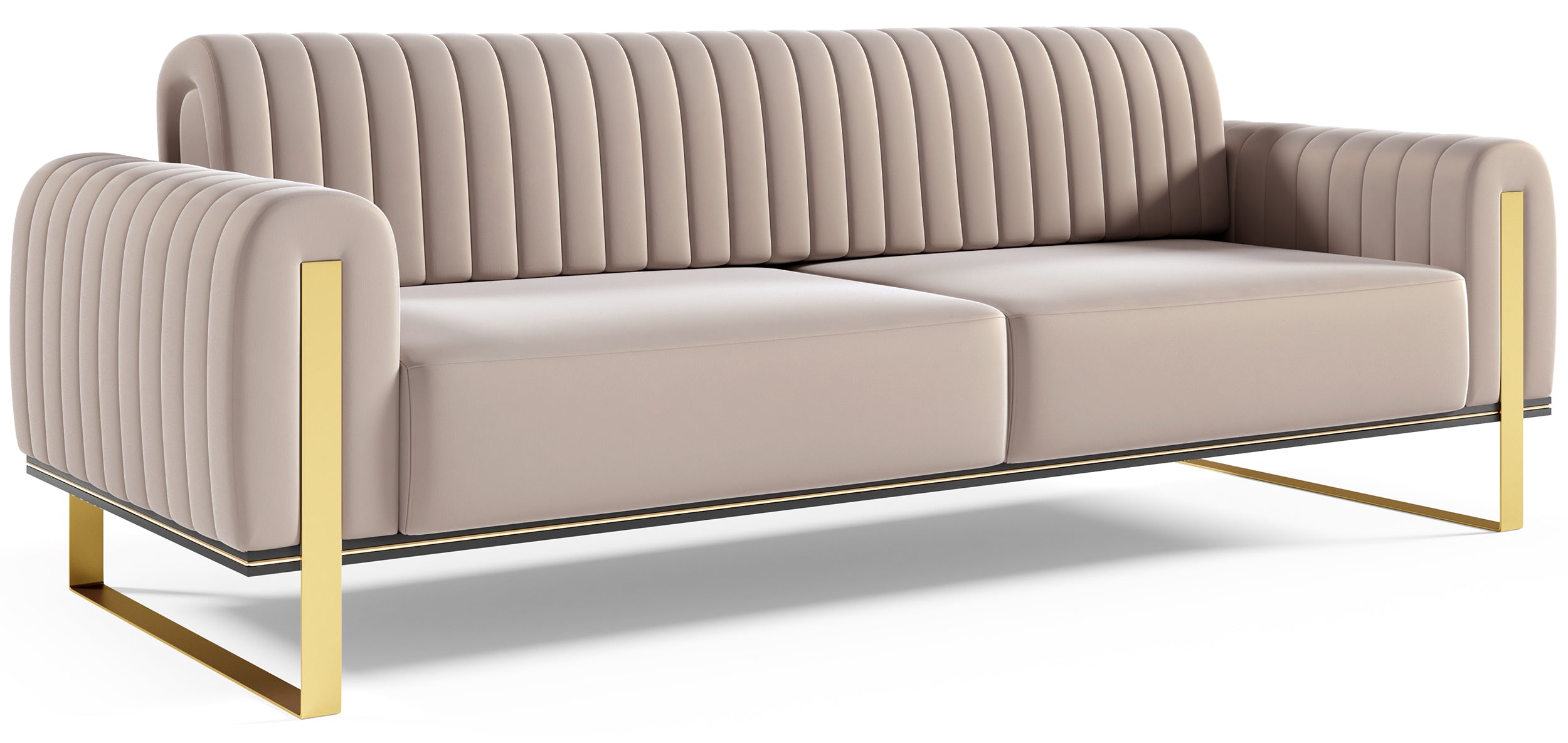 Drei-Sitzer-Sofa Parissa, beige, Samt