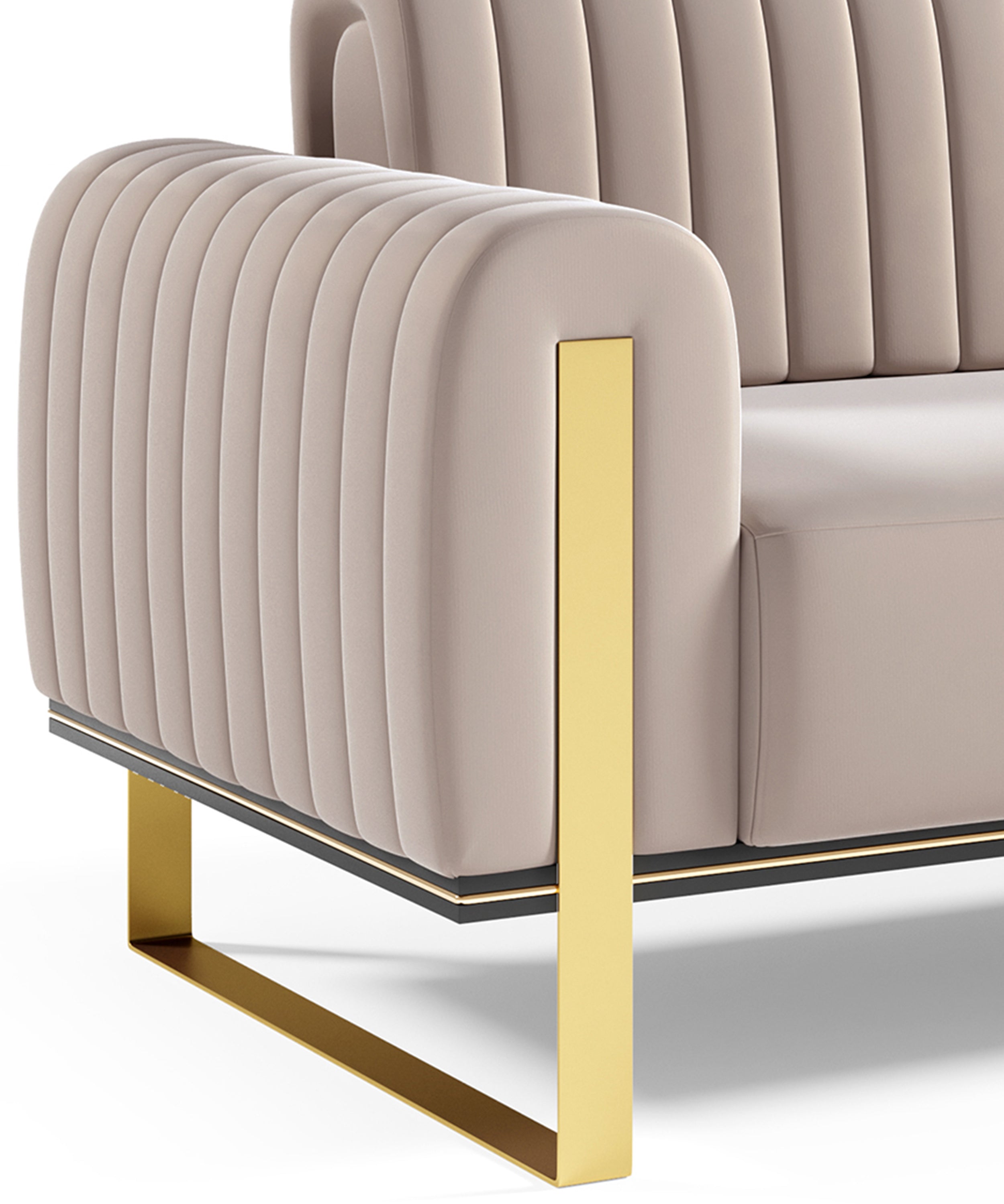 Drei-Sitzer-Sofa Parissa, beige, Samt