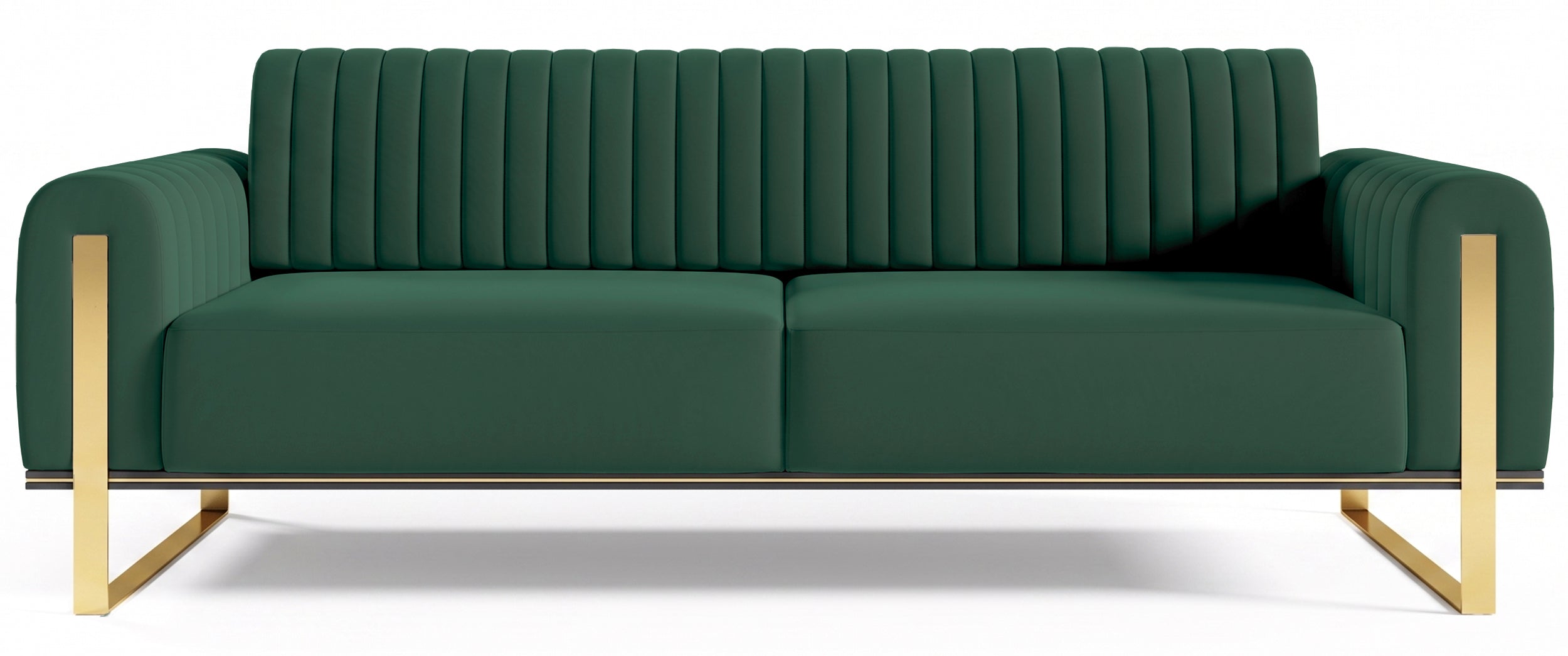 Drei-Sitzer-Sofa Parissa aus grünem Samt