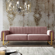 Dreisitziges Sofa Parissa aus rosa Velours