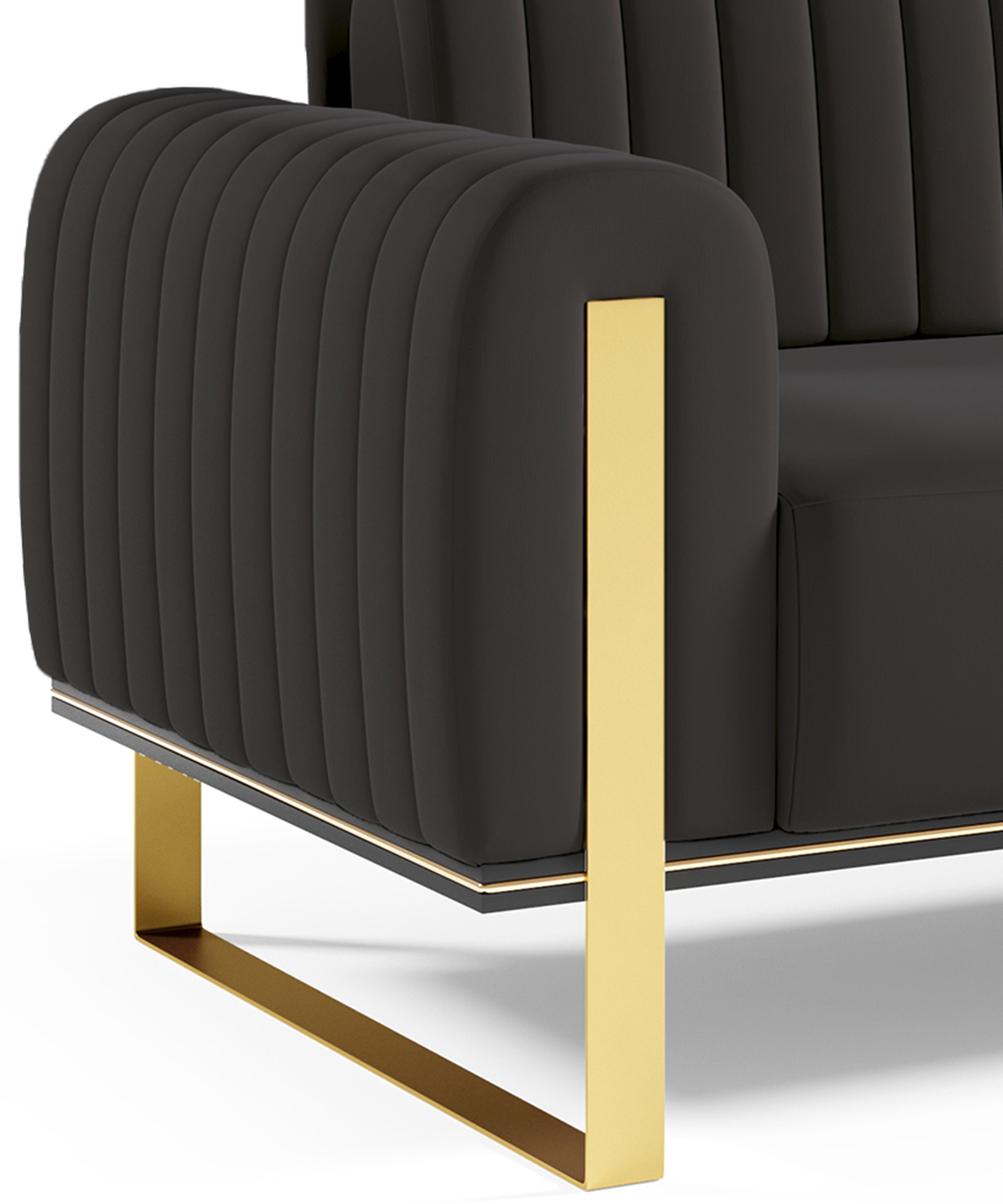 Dreisitziges Sofa Parissa aus dunkelgrauem Samtvelours
