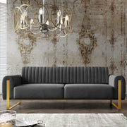 Dreisitziges Sofa Parissa, grauer Samt