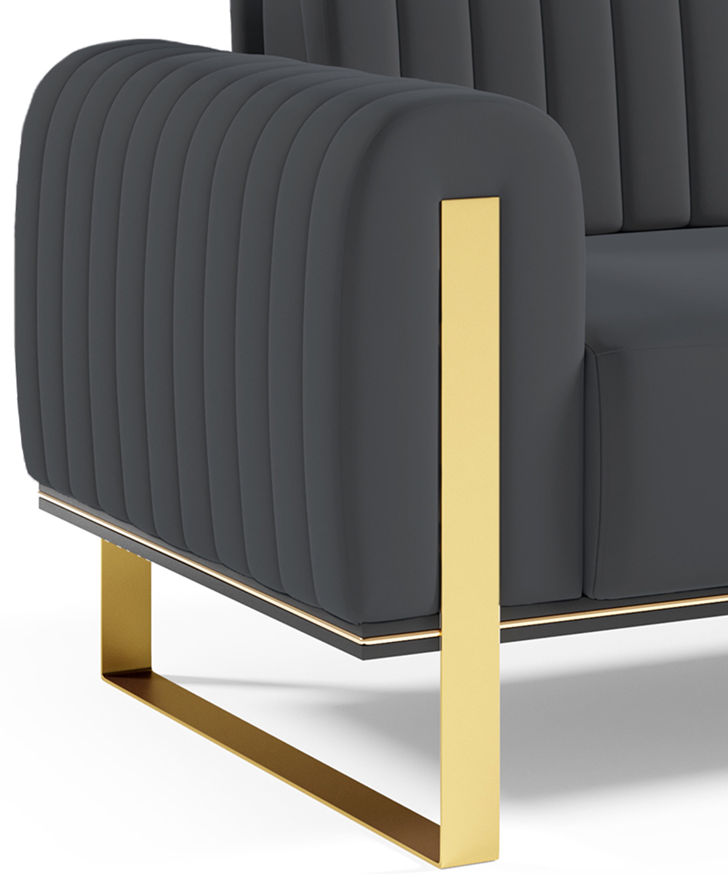 Dreisitziges Sofa Parissa, grauer Samt