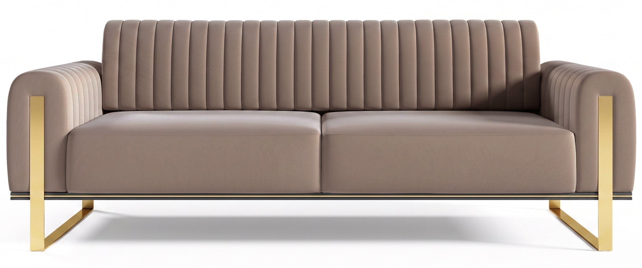 Dreiersofa Parissa aus braunem Samt