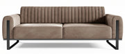 Dreiersofa Parissa Beige Samt Schwarze Beine