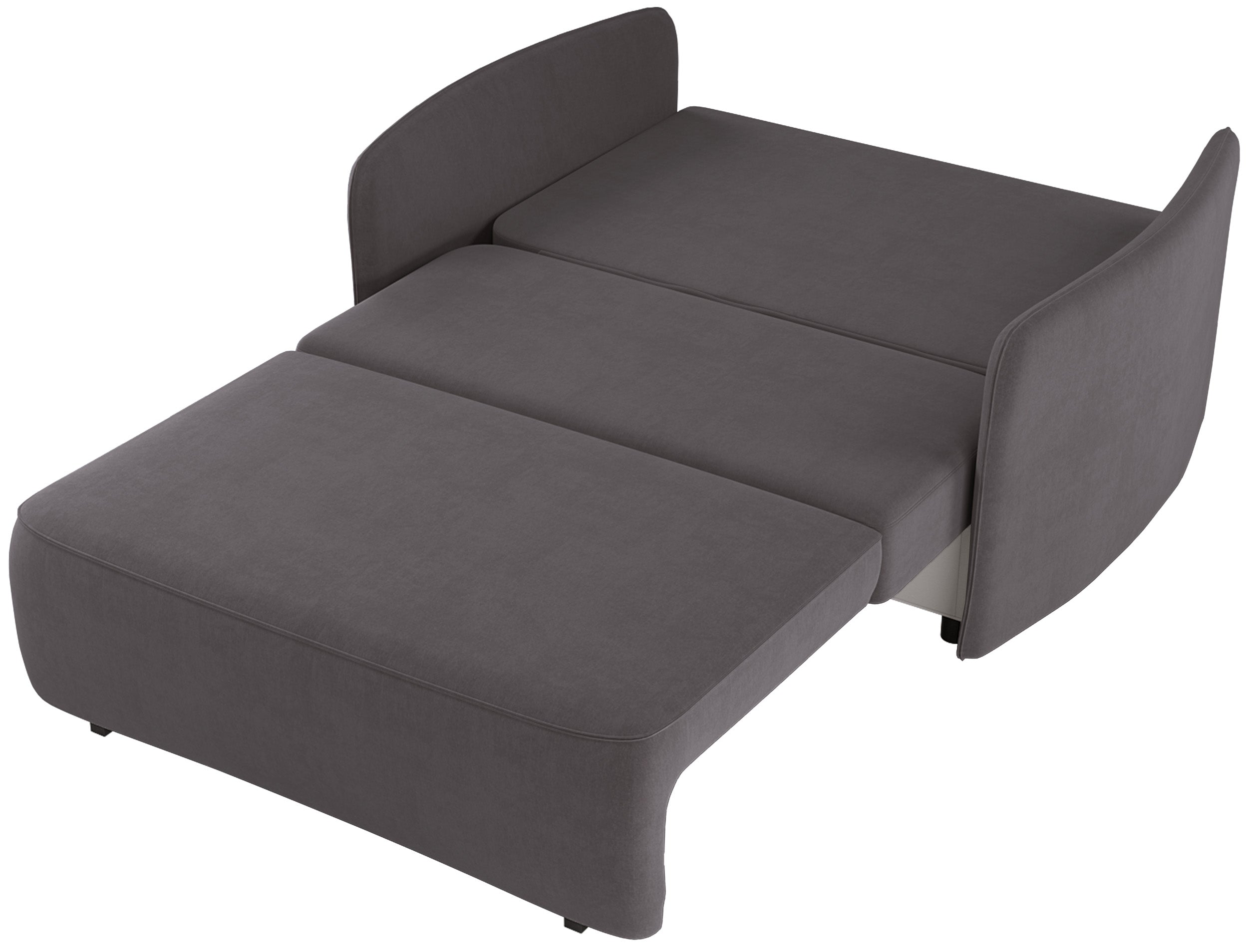 Ausziehbare Zweisitzer-Couch Paxi 145 cm mit Stauraum, grau-braunes Chenille