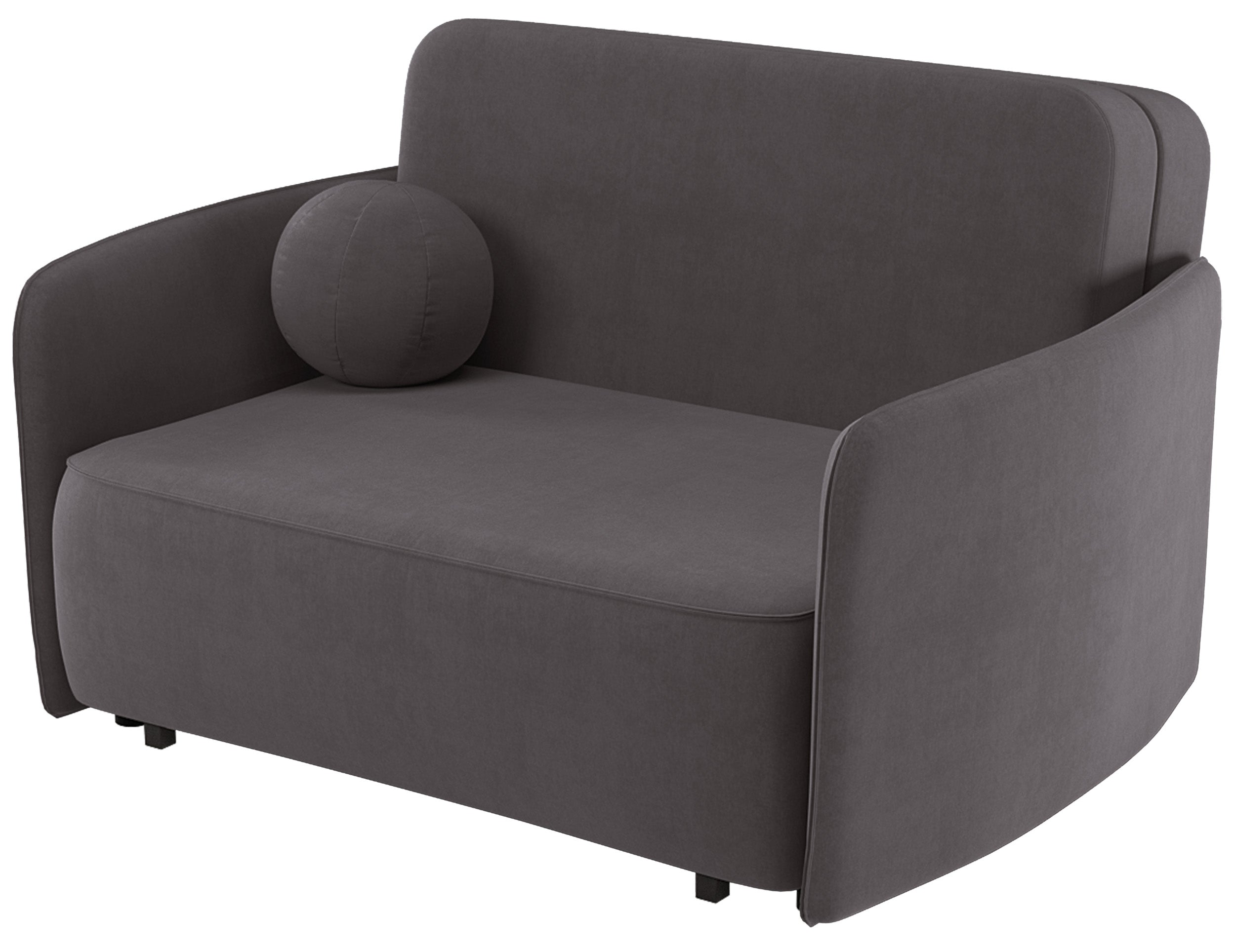 Ausziehbare Zweisitzer-Couch Paxi 145 cm mit Stauraum, grau-braunes Chenille