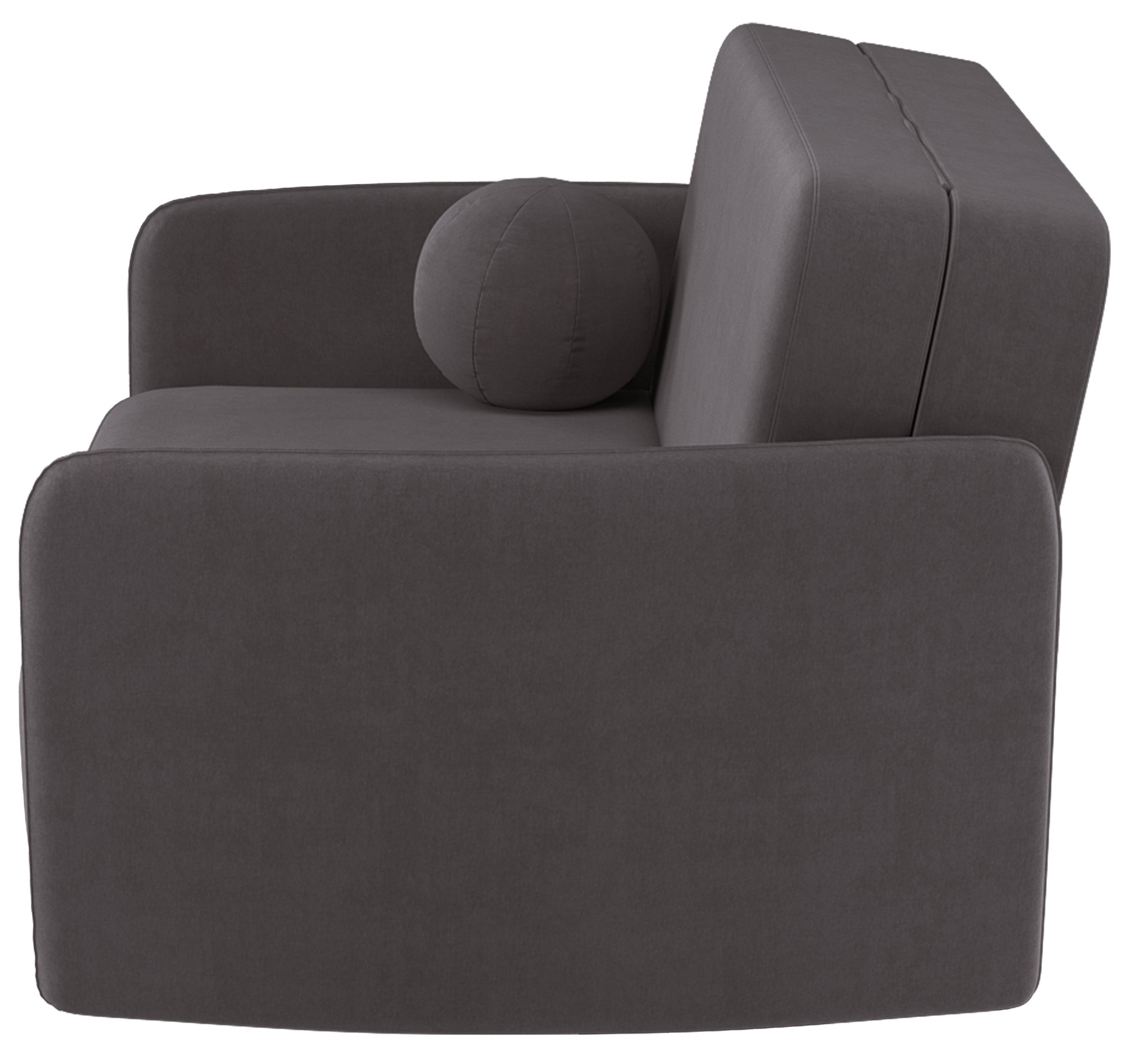 Ausziehbare Zweisitzer-Couch Paxi 145 cm mit Stauraum, grau-braunes Chenille