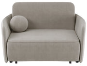 Zweisitziges ausklappbares Sofa Paxi 145 cm mit Stauraum, hellbeiger Chenille-Bezug