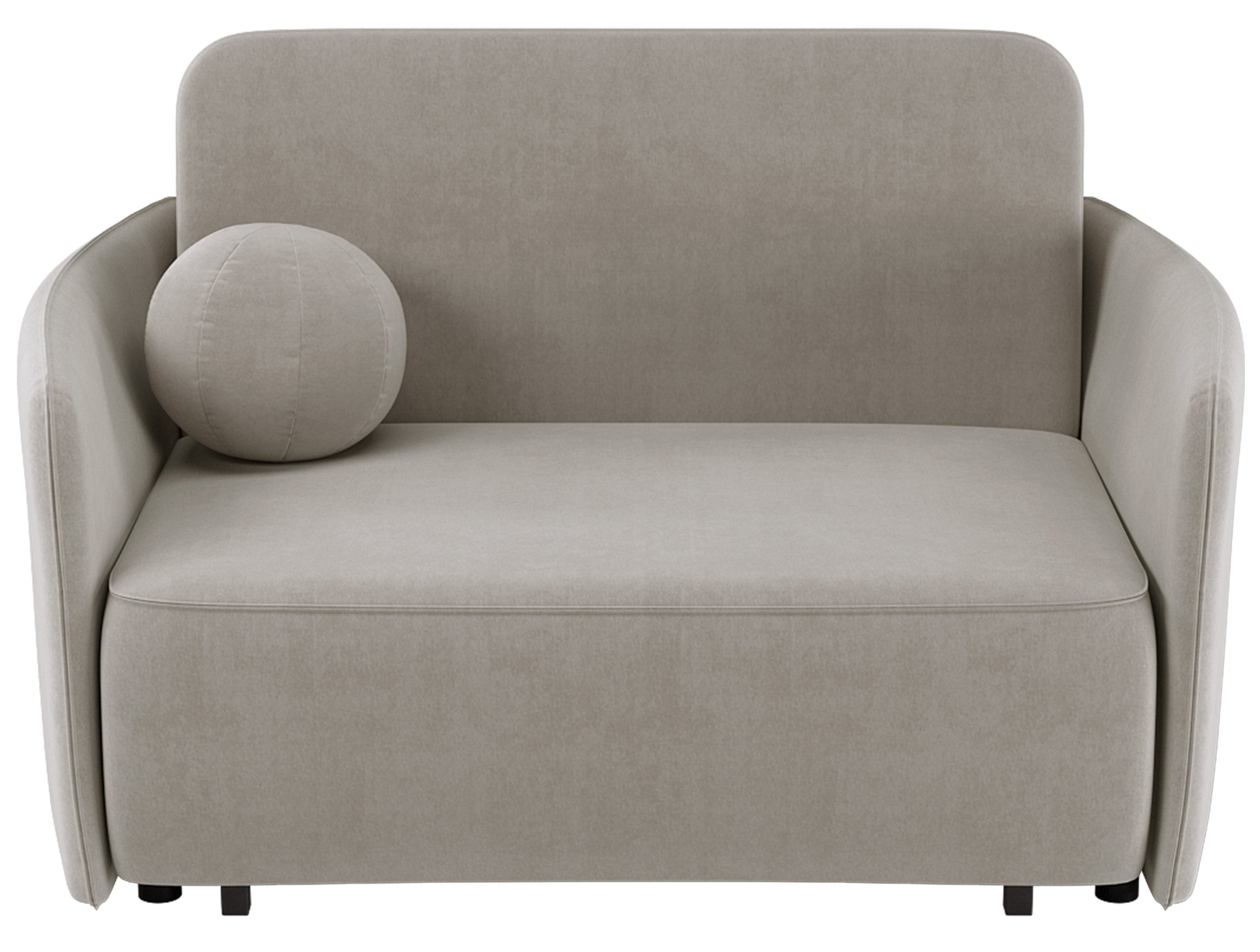 Zweisitziges ausklappbares Sofa Paxi 145 cm mit Stauraum, hellbeiger Chenille-Bezug