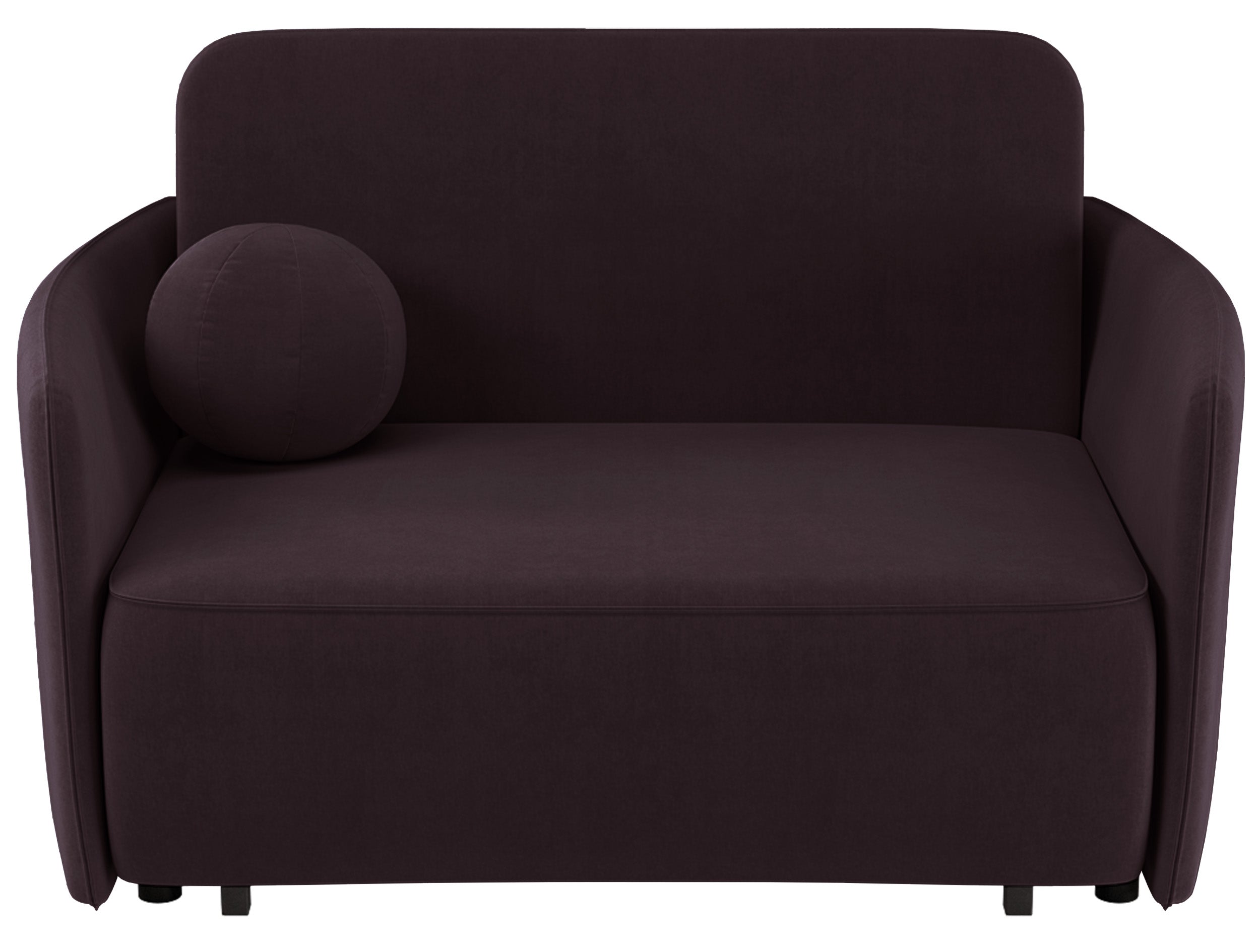 Ausziehbare Zweisitzer-Couch Paxi 145 cm mit Stauraum, Pflaumenfarbener Chenillestoff