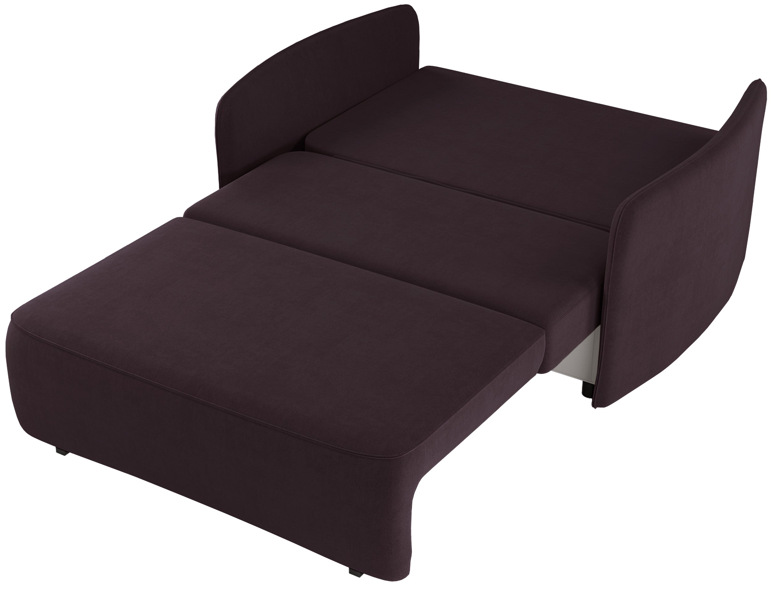 Ausziehbare Zweisitzer-Couch Paxi 145 cm mit Stauraum, Pflaumenfarbener Chenillestoff