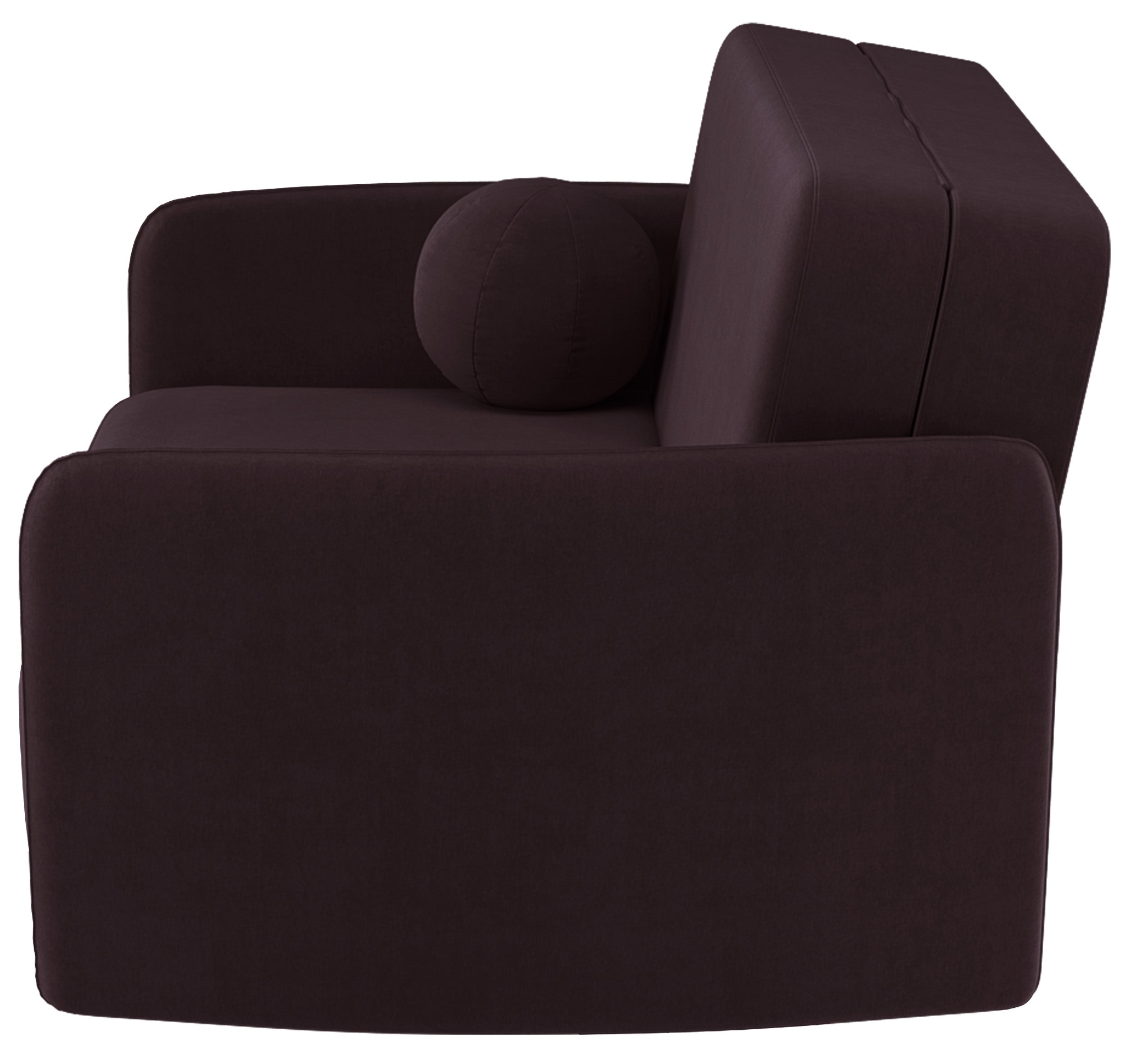 Ausziehbare Zweisitzer-Couch Paxi 145 cm mit Stauraum, Pflaumenfarbener Chenillestoff