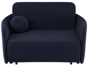 Ausziehbares Zweisitzer-Sofa Paxi 145 cm mit Stauraum, marineblauer Chenille-Stoff